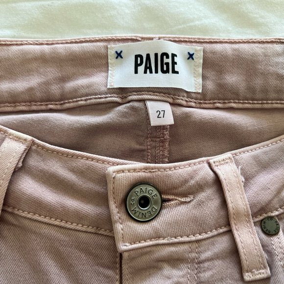 PAIGE Verdugo Crop Rose Color Size 27 Raw Hem - Picture 3 of 5